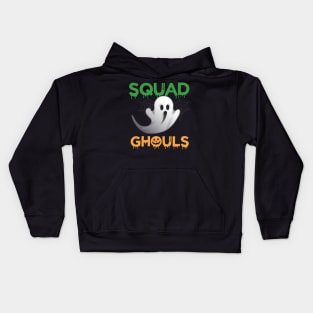 Green Squad White Ghost Orange Ghouls Pumpkin Hallowe'en Kids Hoodie